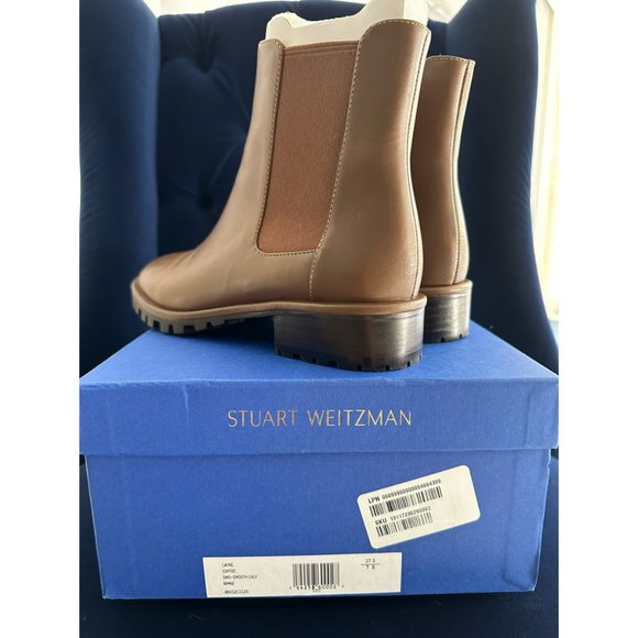 NWB Stuart Weitzman Laine Chelsea Bootie Brown | Size 7B - Picture 3 of 10